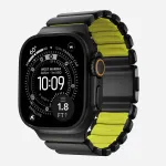 NOMAD Stratos Band - Titaanist k&auml;ev&otilde;ru Apple Watch 49mm jaoks koos FKM-iga (Must titaan, Volt FKM)