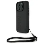 BMW Signature Leather Wordmark Cord Hardcase for Apple iPhone 16 Pro 6,3 inch - Black