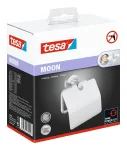 Tesa MOON tualettpaberi hoidik kaanega, isekleepuv, roostevaba terase v&auml;limusega, h&otilde;bedane, 1 tk