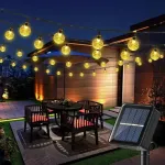 Elight aia dekoratiivne p&auml;ikeseenergial IP65 LED klaaskuulidega valguskett 7m 40 lambipirni soe valge