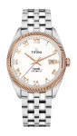 TITONI Airmaster meeste &Scaron;veitsi automaatkell 878SRG-657 41mm roosakuldne PVD roostevaba teras pruun nahk