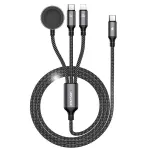 AWEI W23 3-in-1 USB-C/Lightning/Apple Watch laadimiskaabel 100W/10W/2.5W must