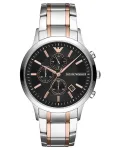 Armani Man AR11165 meeste kvartskronograafkell, 43 mm roostevabast terasest musta sihverplaadiga