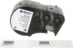 Brady M5-75-461 iselamineeruv pol&uuml;ester siltide rull, must valgel/l&auml;bipaistval, 25.40 x 66.68 mm, p&uuml;siv liim, 120 silti