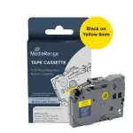 MediaRange MRBTZ611 m&auml;rgistuslinti kassett 6mm must kollasel 8m Brother TZe-611 jaoks