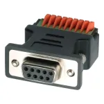 EXSYS EX-49111 9-pin emane D-Sub 9-pin kruviklemmliistu adapter koos surunupuga, hall