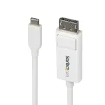 StarTech.com 6ft (2m) USB-C to DisplayPort 1.2 kaabel, Bidirectional, 4K 60Hz, Valge Video Adapter Cord for Apple MacBook Pro / Air M1 M2 M3 M4, Mac Mini / Studio, Thunderbolt &Uuml;hilduv