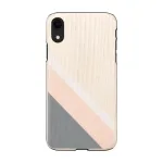 Nutitelefoni &uuml;mbris man and wood iPhone XR-ile &mdash; roosa &uuml;likond mustade aktsentidega