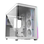 FSP M580-WP Plus Midi Tower arvutikorpus, ATX, ARGB, karastatud klaas, valge