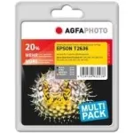AgfaPhoto APET263SETD tindikassetikomplekt Epson T2636 jaoks, 4-v&auml;rviline (CMYK), taastatud, 1x500/3x700 lehek&uuml;lge