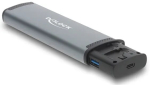 DELOCK USB 5 Gbps kaardilugeja SD ja MicroSD pesadega, USB 3.2 Gen 1 Type-A/USB-C, kaablid ja adapterid, must/hall