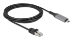 V&otilde;rgukaabel DELOCK USB USB-C to RJ45 Gigabit Ethernet Cat6, 3 m, antratsiit/must