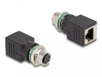 DeLOCK M12 adapter D-kodeeritud 4 kontaktiga emane RJ45 pesa otse