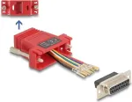 DeLOCK D-Sub 15-kontaktiline pesa RJ45 pesa k&uuml;lge, punane montaažikomplekt, VGA RJ-45