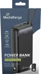 Akupank MediaRange MRMA756 &mdash; 20000 mAh LiPo, 15 W v&auml;ljund, USB-A + USB-C, must