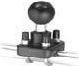 Kinnitusbaas RAM Mounts Double U-Bolt Ball Base 1-tolliste kuni 1,25-tolliste torude jaoks, 3,81 cm kuul, alumiinium, must