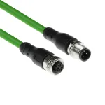 ACT Industrial 3.00 meetrit andurikaabel M12D 4-kontaktiline isane M12D 4-kontaktilise isasele, Superflex Xtreme TPE kaabel, varjestatud