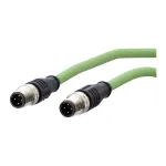 METZ CONNECT M12 - v&otilde;rgukaabel - M12 (4-kontaktiline) (M) kuni M12 (4-kontaktiline) (M) - 2 m - varjestatud - CAT 5e - keerutatud - roheline