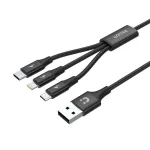 USB-kaabel Unitek C14049BK &mdash; USB-C to Micro-USB B/Lightning, USB 2.0, 1,2 m, must