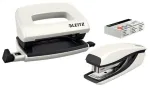 Leitz klammerdaja ja auguraua komplekt Mini WOW, 10 lehte, p&auml;rlvalge, P2, metall, plast, 80 g/m&sup2;, 3,5 cm