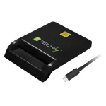 Techly Compact Smart Card Reader/Writer USB-C&trade; Valge, USB 2.0, 1,5 m, Must, 102 g