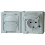 HEINRICH KOPP BLUE ELECTRIC pealepandav l&uuml;liti ja Schuko pesa kombinatsioon, IP44, Arctic White, 250V, 16A (131202003)