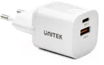 UNITEK 33W USB-A USB-C seinadapter valge