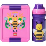 ROOM COPENHAGEN LEGO Lunch Set Bee - 2-osaline komplekt joogipudeli ja l&otilde;unakarbiga, lilla