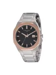 Pierre Cardin meeste k&auml;ekell CF.1000.MU 42mm kvarts analoog roostevaba teras must sihverplaat nahkrihm