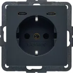 HAGER BERKER 48156086 Schuko pistikupesa USB-C PD 20W laadijaga, polaarvalge matt