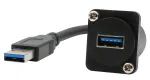 EXSYS EX-49164 USB 3.2 Gen 1 D-t&uuml;&uuml;pi paneelpaigaldusadapteri kaabel, USB-A isane emasele, 20 cm, must