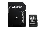 MicroSDHC m&auml;lukaart GOODRAM 16 GB Class 10 UHS-I (U1), lugemine 100 MB/s, kirjutamine 10 MB/s, magnetikindel, SD-adapteriga
