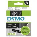 DYMO originaalsed D1 sildid | Valge tr&uuml;kk mustal lindil | 12 mm x 7 m | Isekleepuvad sildid LabelManageri etiketiprinteritele | Valmistatud Euroopas