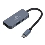 Gembird A-CM-COMBO3-02 USB-C 3-&uuml;hes mitmepordiline adapter, USB 3.2 Gen 1 jaotur, HDMI 4K, USB-C PD 87 W, h&otilde;bedane