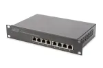 DIGITUS 8-pordiline gigabitine Ethernet-kommutaator 10-tolline 8x10/100/1000 Mbps RJ45
