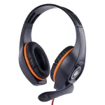 Gembird GHS-05-O juhtmega m&auml;nguk&otilde;rvaklapid, k&otilde;rvale asetatavad, 3,5 mm, helitugevuse reguleerimine, 20-20000 Hz, 32 Ohm, 2 m juhe, must/oranž