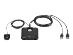 USB 2.0 2-pordiline v&auml;lisseadmete jagamise seade ATEN US224AT &mdash; USB Type-A, 1,8 m kaabel, must