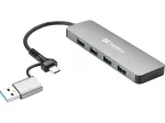 Sandberg USB-C/A kuni 4xUSB 3.0 jaotur alumiinium 5000 Mbit/s