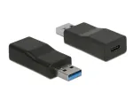 Kaabli pistikuadapter DeLOCK 65696 USB 3.1 Gen 2 A-t&uuml;&uuml;p C-t&uuml;&uuml;biks Must