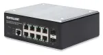 Intellinet 508278 t&ouml;&ouml;stuslik 8-pordiline Gigabit Ethernet PoE+ veebip&otilde;hiselt hallatav L2+ kommutaator, 2x SFP, 30 W pordi kohta, DIN-siin, -40 kuni 85 &deg;C, IP30, ventilaatorita