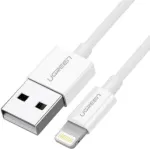 Ugreen'i kaabel USB 2.0 A Lightning 2m, 5V/2,4A iPhone 7 / 7plus / 6S / 6 / 6 Plus, iPhone 5s/5c/5, iPad Mini/Mini 2, iPad 1 m Valge