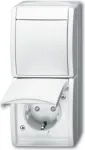 BUSCH JAEGER 2601/6/20 EBW-54 - Type F - 2P+E - Valge - IP44 - 250 V - 16 A