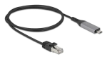 USB USB-C to RJ45 Gigabit Ethernet kaabel DELOCK 1 m Cat6 Anthracite/Must