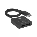 DisplayPort 2‑in‑1 kahesuunaline l&uuml;liti CLUB3D CSV-1009 &mdash; 2x DisplayPort v&auml;ljundit, 8K@60Hz, must