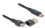 DeLOCK USB 2.0 kiirlaadimiskaabel USB USB-C + USB Type-A-pistik USB USB-C isasele PD 3.1 140 W 1,20 m