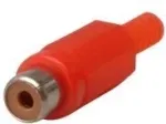 RCA-pistikupesa, t&auml;his punane, kaablil&auml;bim&otilde;&otilde;dule kuni 4 mm (10805B)