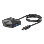 Manhattan USB-C ja USB-A kombodokk/jaotur, pordid (4): USB-A (x2) ja USB-C (x2), 5 Gbps (USB 3.2 Gen1 ehk USB 3.0), nurga all pesad lihtsaks ligip&auml;&auml;suks, USB-toitega (v&auml;list toiteallikat pole vaja)