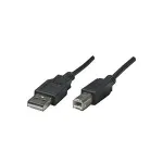 manhattan &uuml;henduskaabel, USB &uuml;henduskaabel, USB-B USB-A-le 2.0, pikkus: 3 m, v&auml;rv: must (333382)