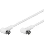 Wentronic Goobay SAT nurga&uuml;henduskaabel, F-Quick, 100% varjestatud, valge, 1,5 m - F-pistik (Quick) 90&deg; F-pistik (Quick) 90&deg; (67341)