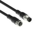 ACT Industrial 1,50 meetri pikkune andurikaabel M12A 5-kontaktiline isane pistik M12A 5-kontaktilise emase pistikuni, Superflex Xtreme TPE kaabel, varjestatud